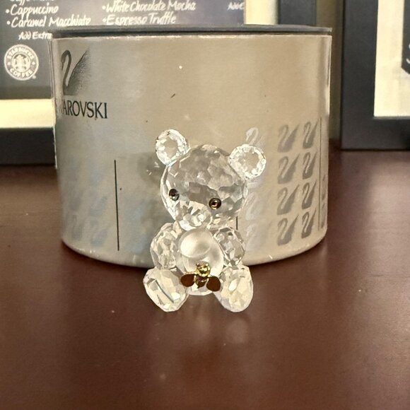 Swarovski Silver Crystal Bear Honey Pot Figurine with Certificate - Picture 1 of 8